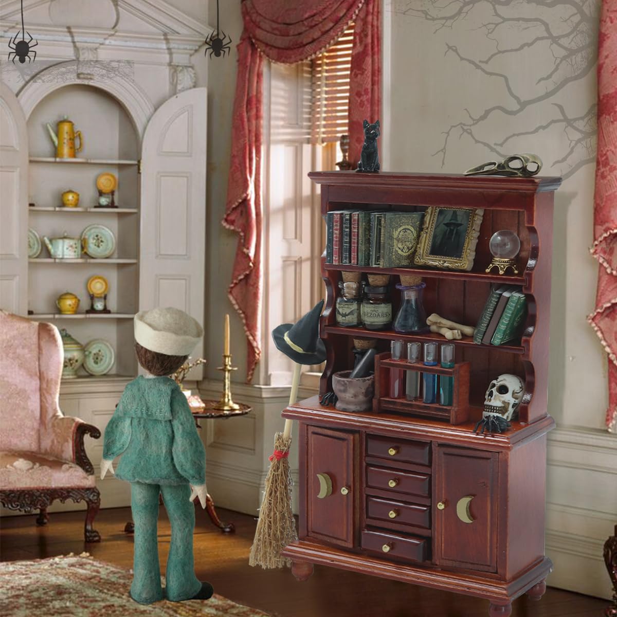 BEIREG haunted dollhouse scene creates mood for Halloween displays