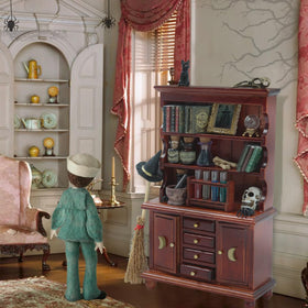 BEIREG haunted dollhouse scene creates mood for Halloween displays