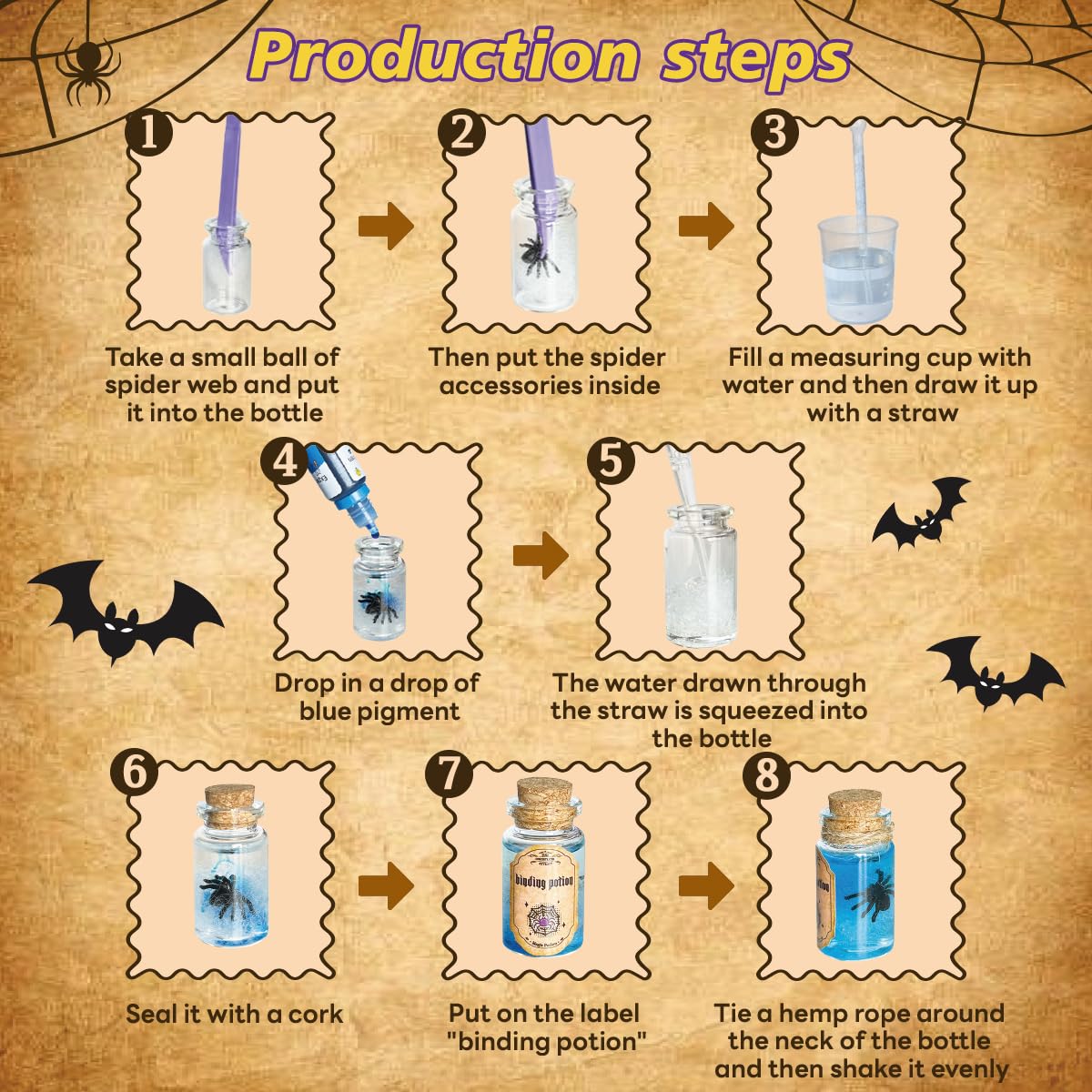 BEIREG Magic Potion Kit labeled bottles enhance the finished display