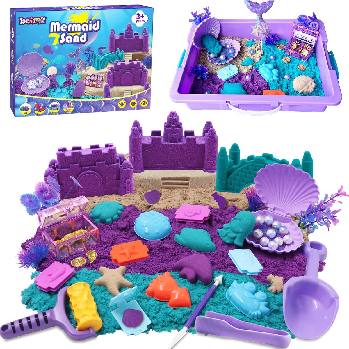 BEIREG Mermaid Sensory Bin Kit for immersive ocean-themed play and storytelling.