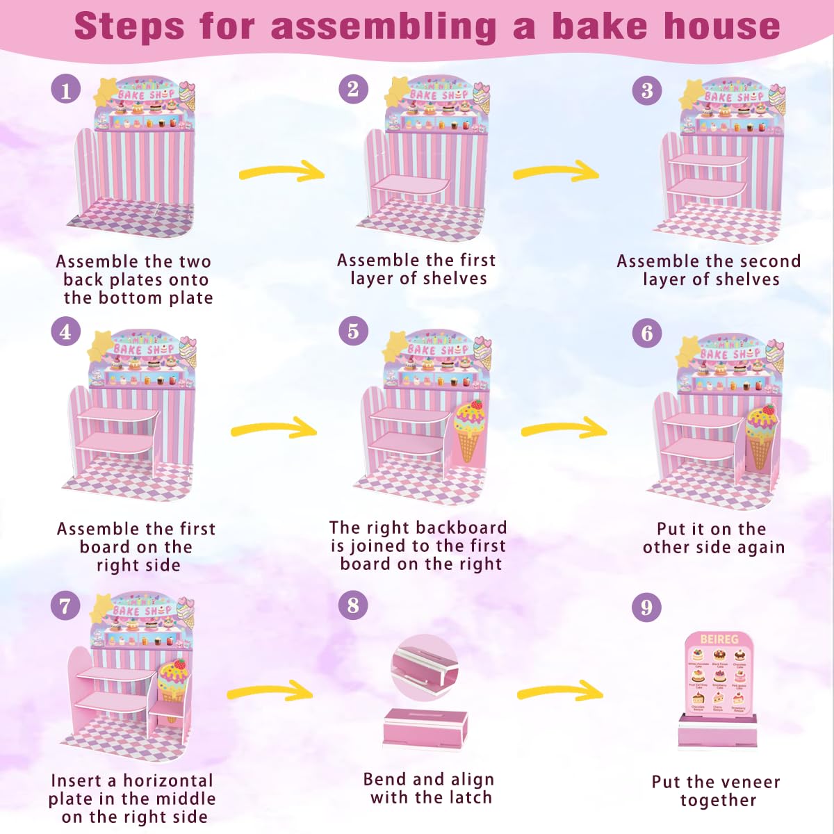 BEIREG Mini Bake Shop cake stand showcases finished treats beautifully.