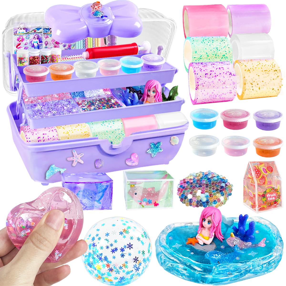 BEIREG Nano Tape Bubble Kit in mermaid theme for colorful squishy crafts.