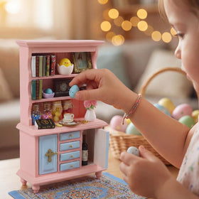 BEIREG Vintage Springtime Hutch Set dollhouse display setup ideas