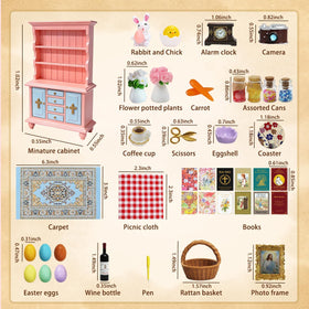 BEIREG Vintage Springtime Hutch Set mini books detail for layered mini library