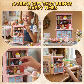 BEIREG Vintage Springtime Hutch Set wooden texture closeup shows craftsmanship