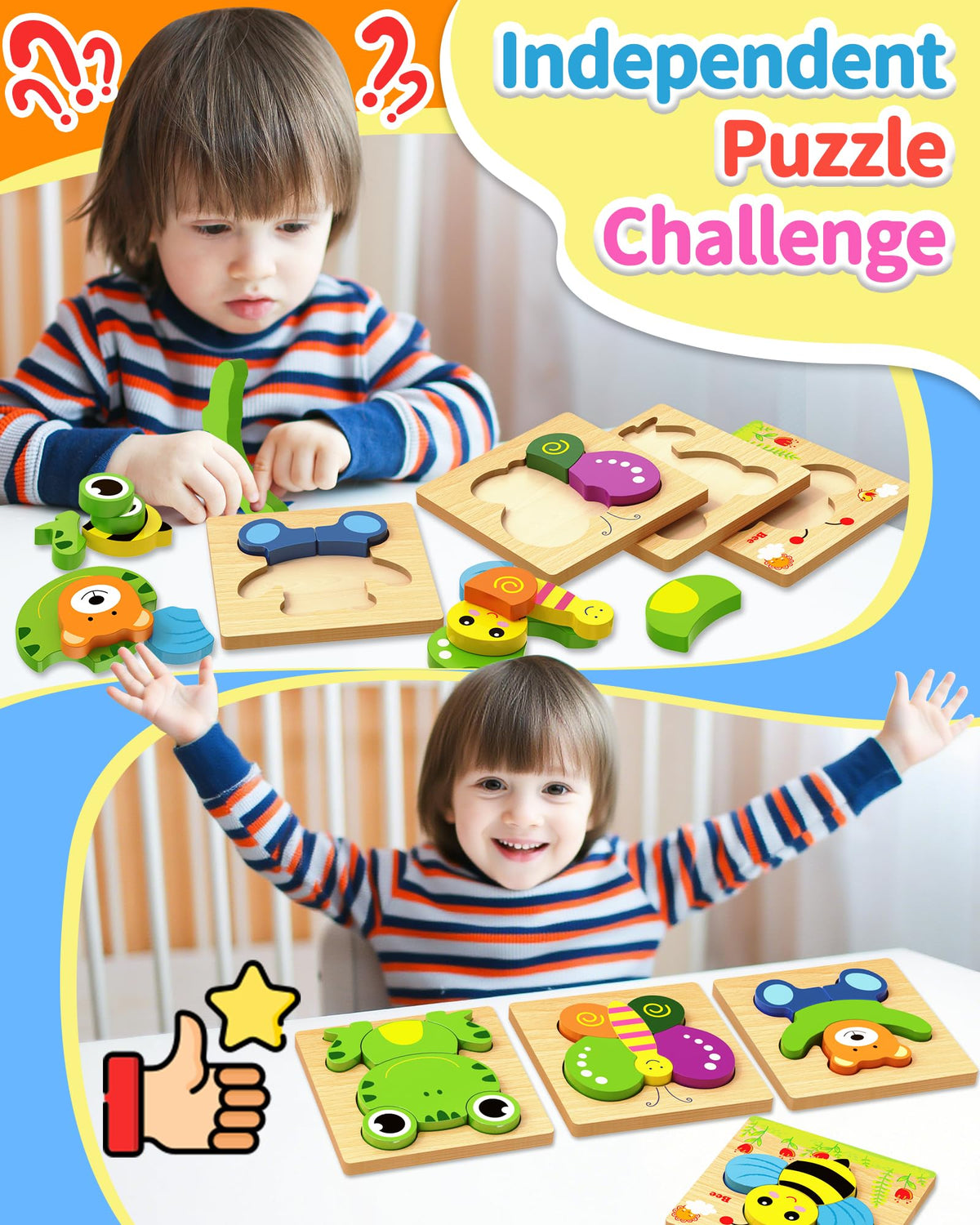 Bekayshad wooden owl puzzle enhances focus and problem-solving during toddler play