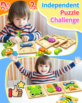 Bekayshad wooden owl puzzle enhances focus and problem-solving during toddler play