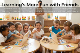BEKILOLE wooden laptop with floral design strengthens fine motor control.