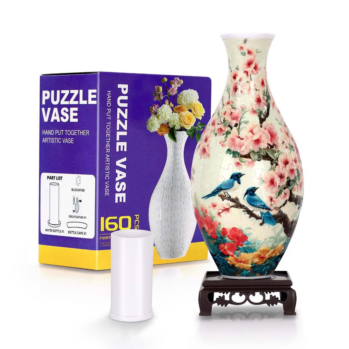 BELEEV 3D Puzzle Vase assembled shows durable plastic and long-lasting color.