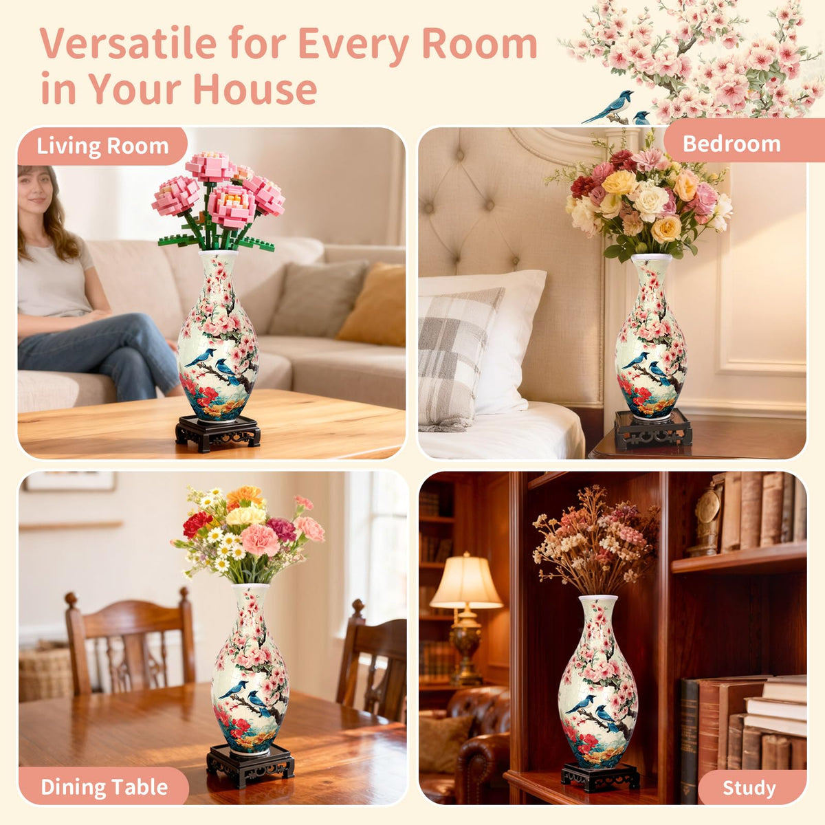 BELEEV vase base stability supports secure display on desk or shelf.