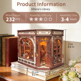 BELEEV Book Nook Kit interior with LED lighting creates a warm mood