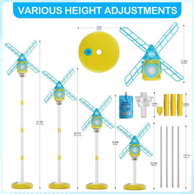 Belemar Windmill Bubble Machine runs on standard batteries for easy setup.