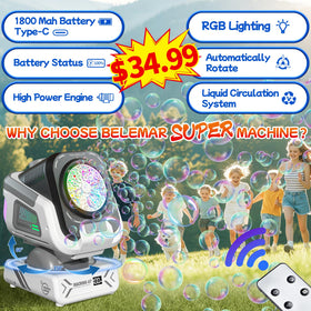Belemar bubble machine horizontal rotation covers wide areas for gatherings