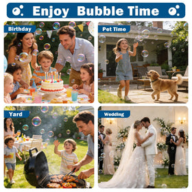 Belemar Bubble Machine ideal for birthdays, weddings, and backyard fun.