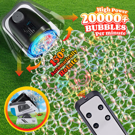 Belemar bubble machine RGB lights create a dazzling night-time ambiance