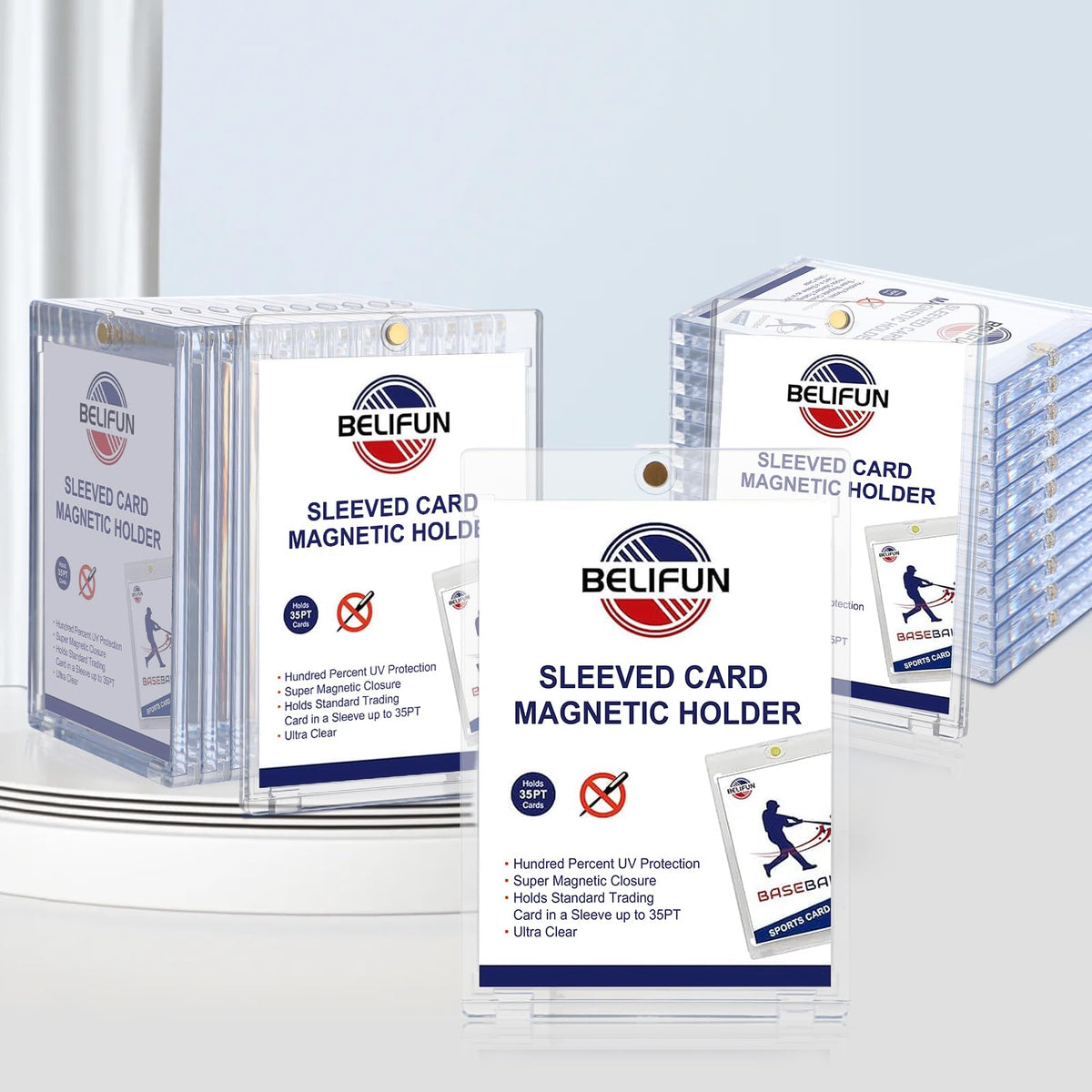 Belifun organized display case for card collection with secure protection