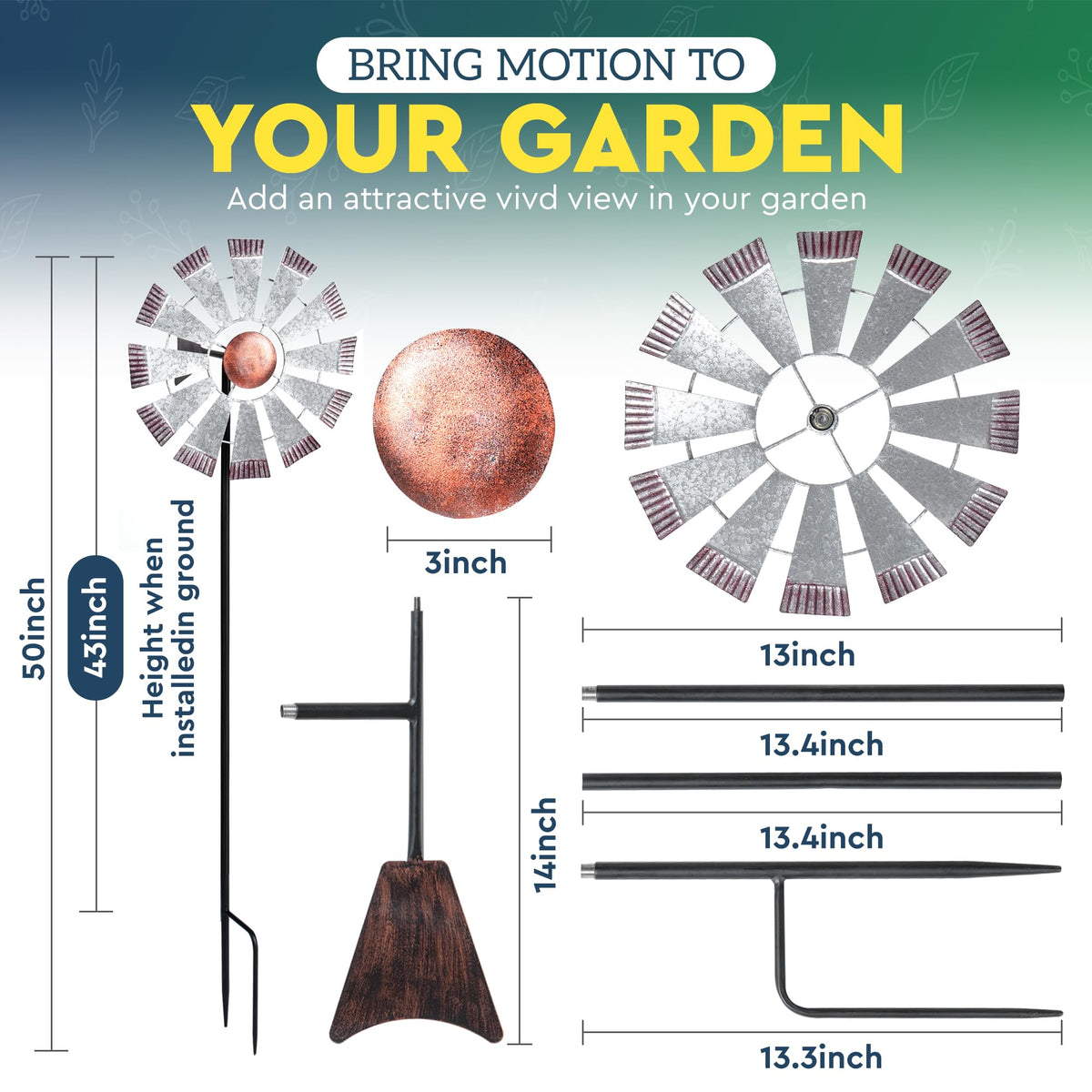 Bellovira weathered galvanized metal finish for rustic garden style and lasting durability