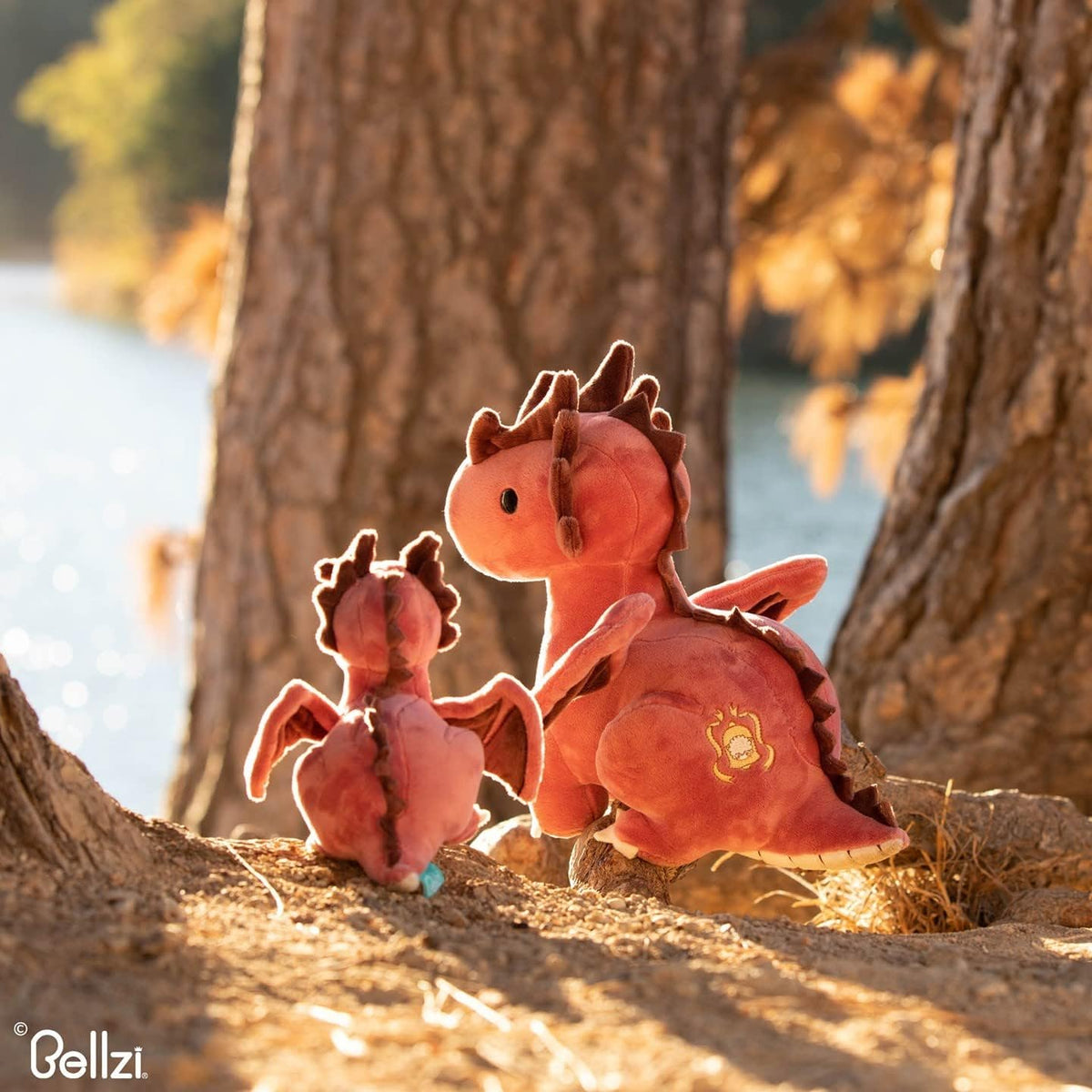 Bellzi Fire Dragon gift-ready plush ideal for birthdays and baby showers.