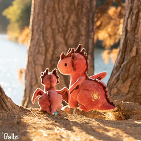 Bellzi Fire Dragon gift-ready plush ideal for birthdays and baby showers.