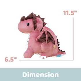 Bellzi Fire Dragon in a hugging pose highlights durable kid-friendly design.