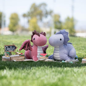 Bellzi Fire Dragon night-time cuddle buddy for bedtime stories.
