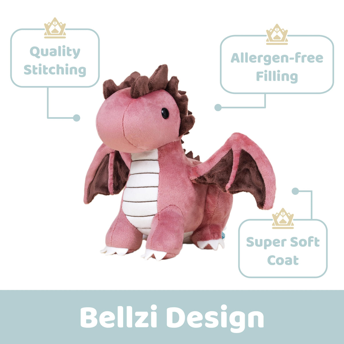 Bellzi Fire Dragon wing details showcase whimsical dragon aesthetics.