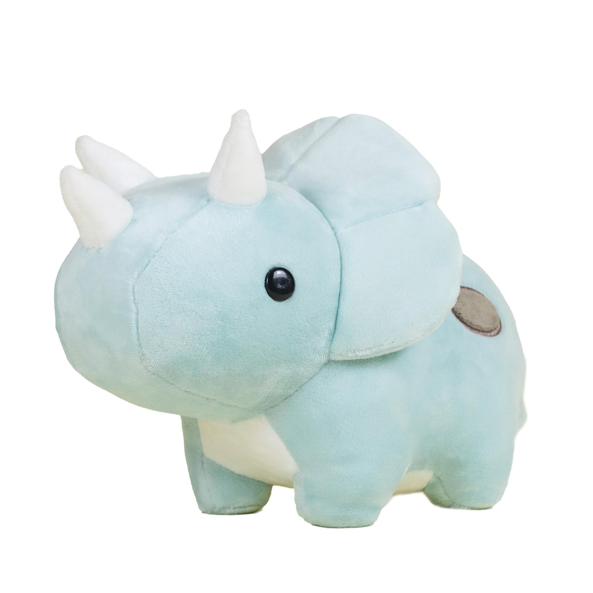 Bellzi Triceratops plush 12 inch size for cuddling and play.