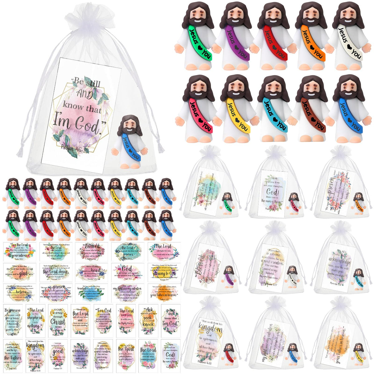 Bememo Jesus figures in a colorful set for festive religious gifting