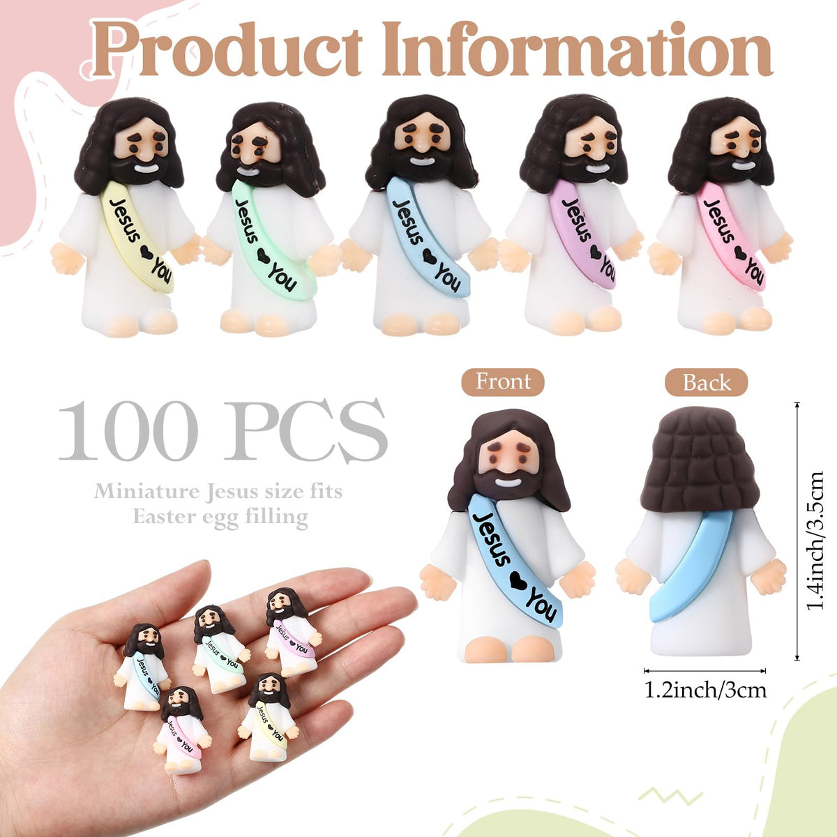 Bememo Jesus loves you figurine in clear detail, a thoughtful religious gift.