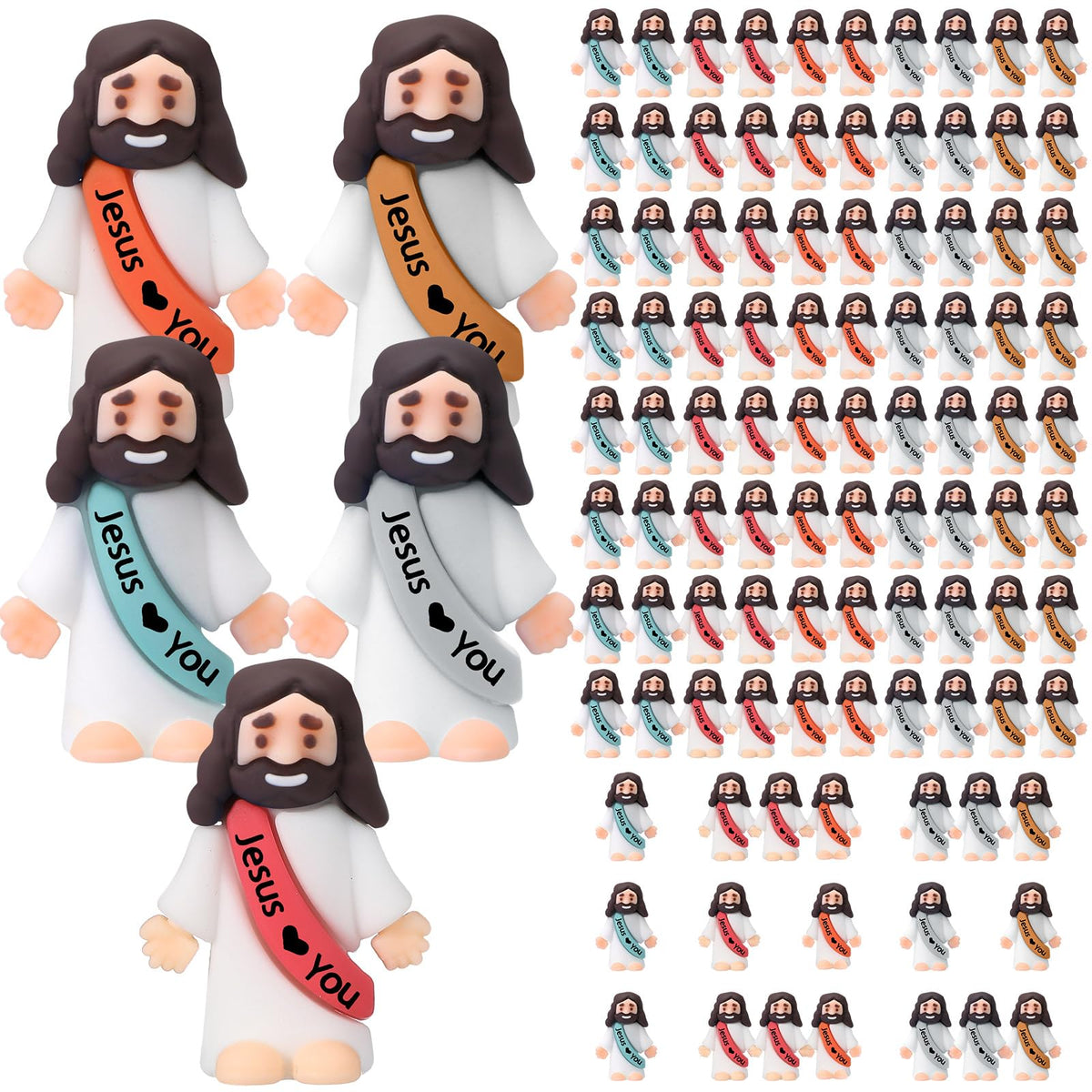 Bememo Little Jesus figures pack highlights durable rubber construction for Easter decor
