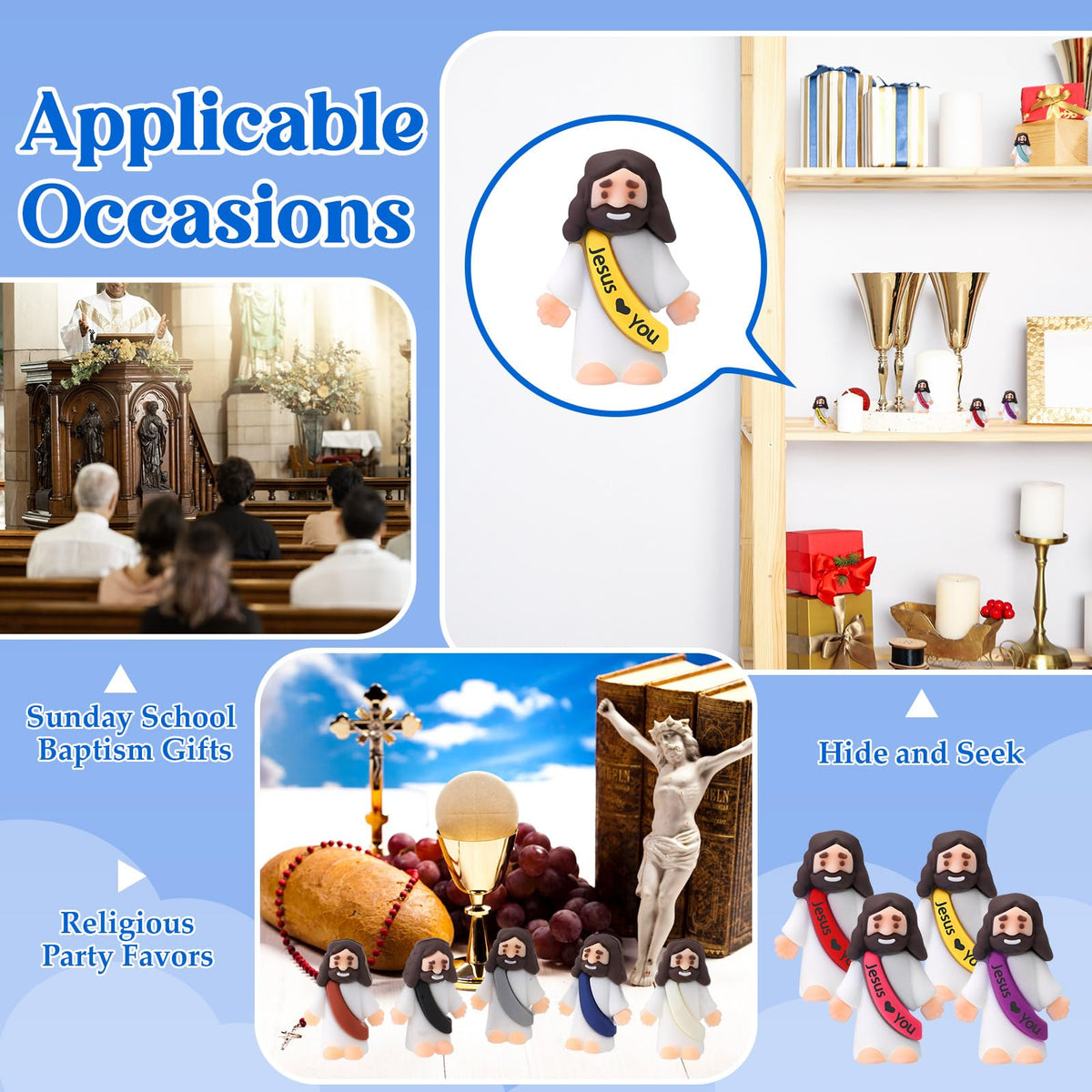 Bememo Jesus toy figures, suitable for church events and school giveaways.