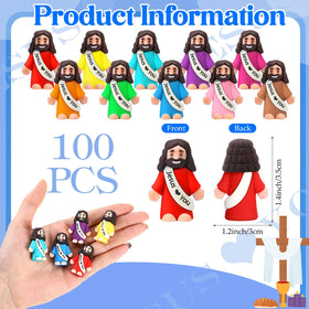Bememo little Jesus figurines in blue cassock for crafts and classroom activities