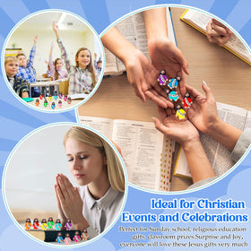 Bememo little Jesus figurines in cyan cassock ideal for hiding games