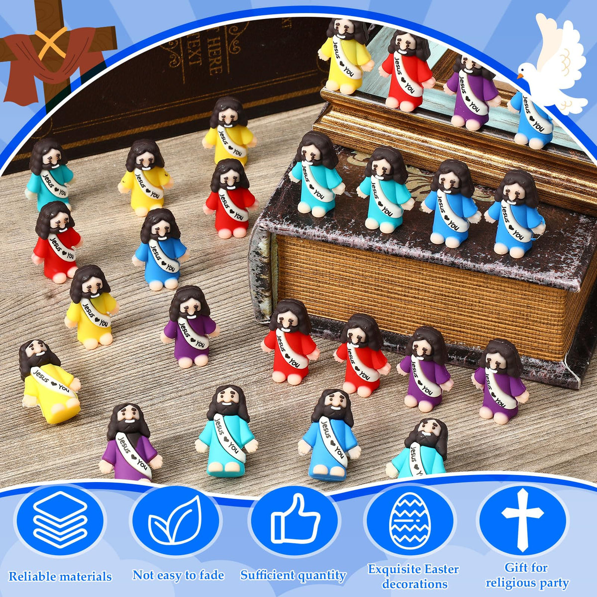 Bememo little Jesus figurines in purple cassock suitable as keepsakes at events