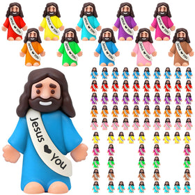 Bememo little Jesus figurines in red cassock for Easter decor and gifts