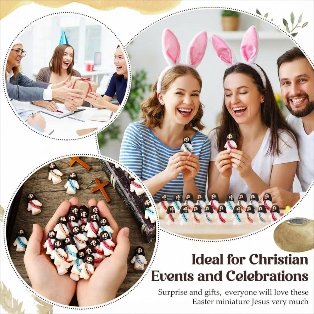 Bememo rubber miniatures for photo props and party favors at religious events