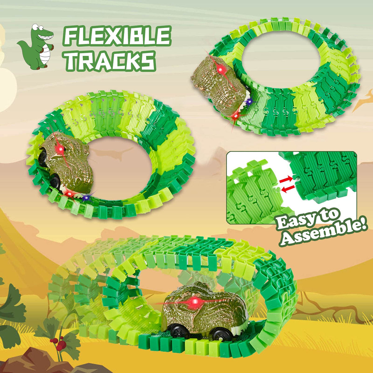 BEMITON dino head cars enable dynamic chase scenes.