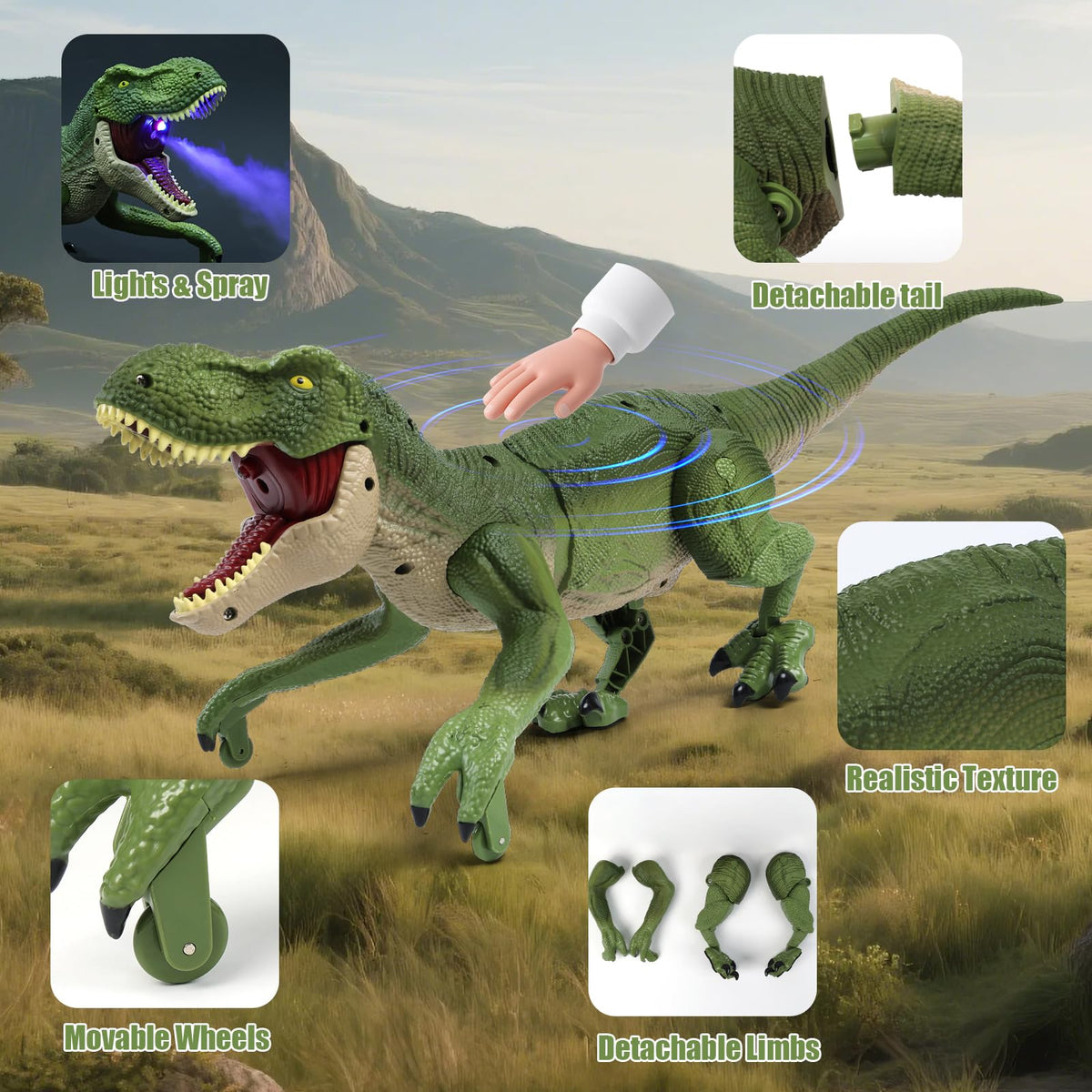 BEMITON remote dino mist spray creating atmospheric effects