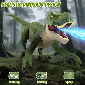 BEMITON remote dino roaring during a pretend battle