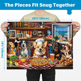 BenBen 1000-piece Dogs' Dinner Party front view with vivid imagery.