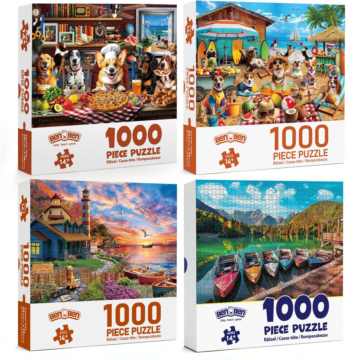 BenBen 1000-piece puzzle gift box and poster ready for gifting.
