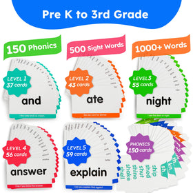 BenBen double-sided cards balance visuals with bold fonts for early readers.