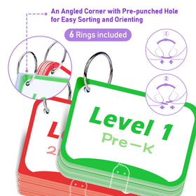 BenBen Sight Words Flash Cards color-coded levels help organize practice