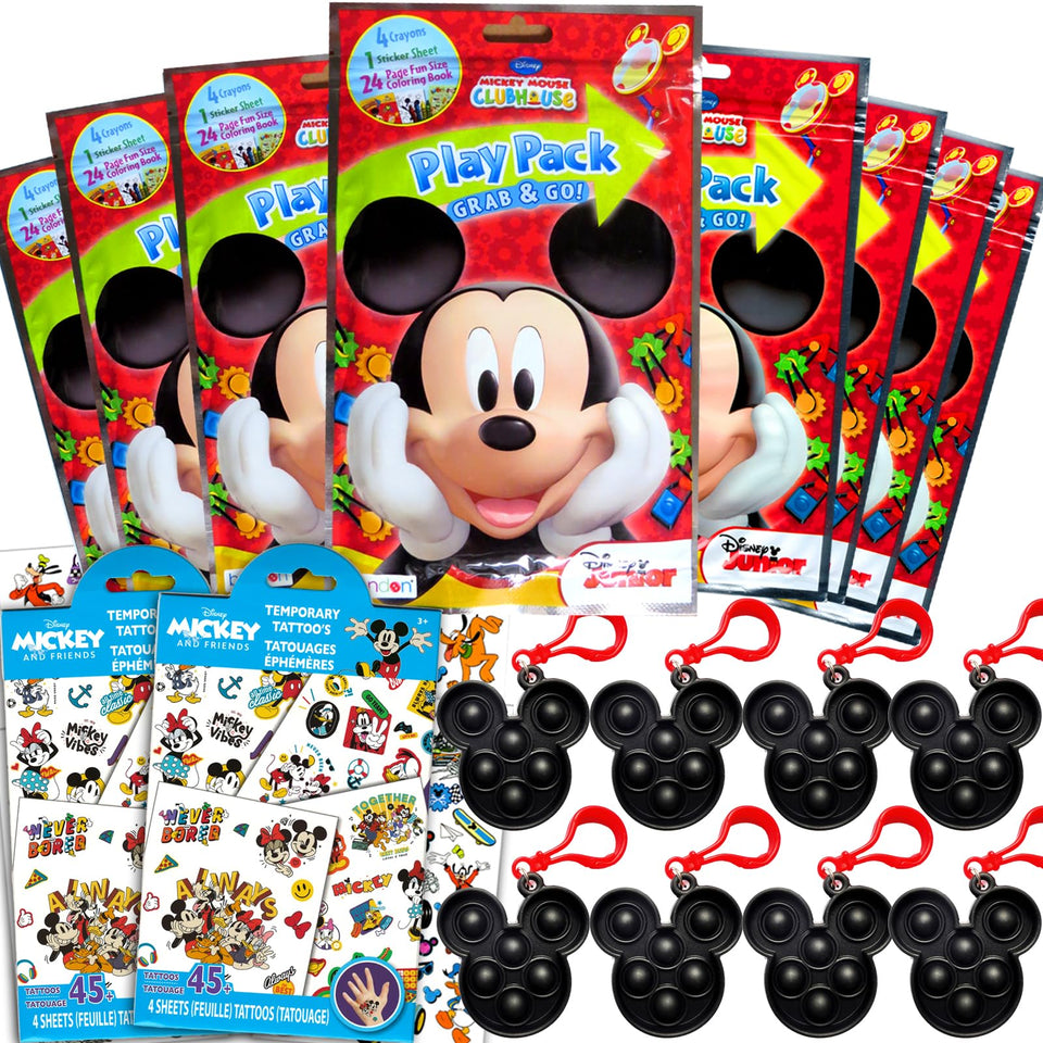 Bendon Disney Mickey Mouse party favor bundle with eight play packs for kids' birthday celebrations.