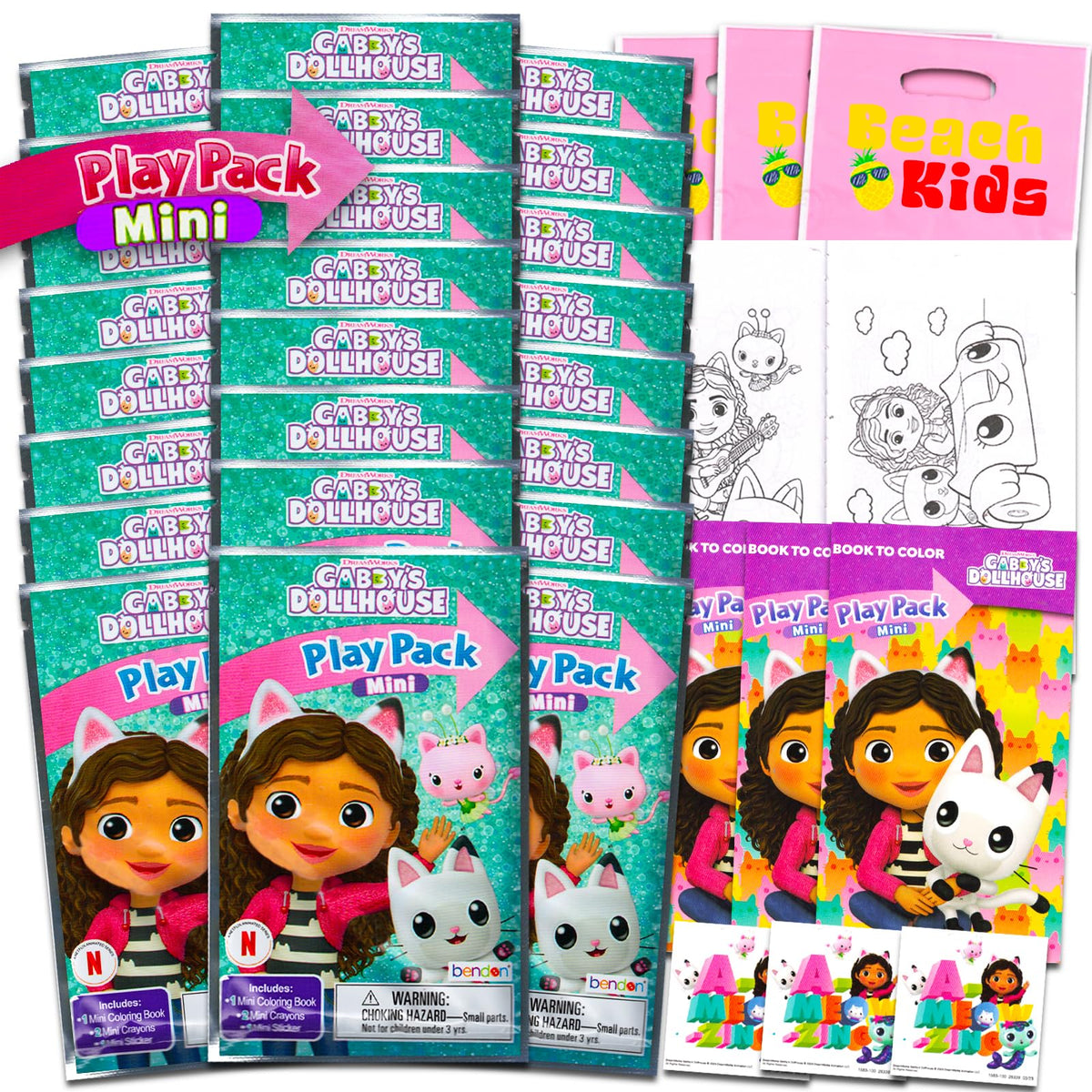 Bendon Gabby's Dollhouse mini party favors set with 24 grab-and-go packs for celebrations
