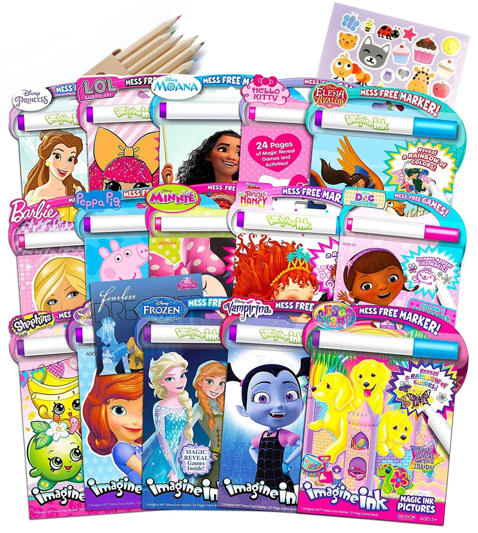 Bendon Imagine Ink set cover showcasing six books for mess-free play