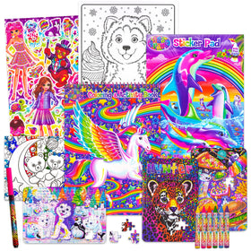 Bendon Lisa Frank stickers sheet featuring bright designs for creative projects.