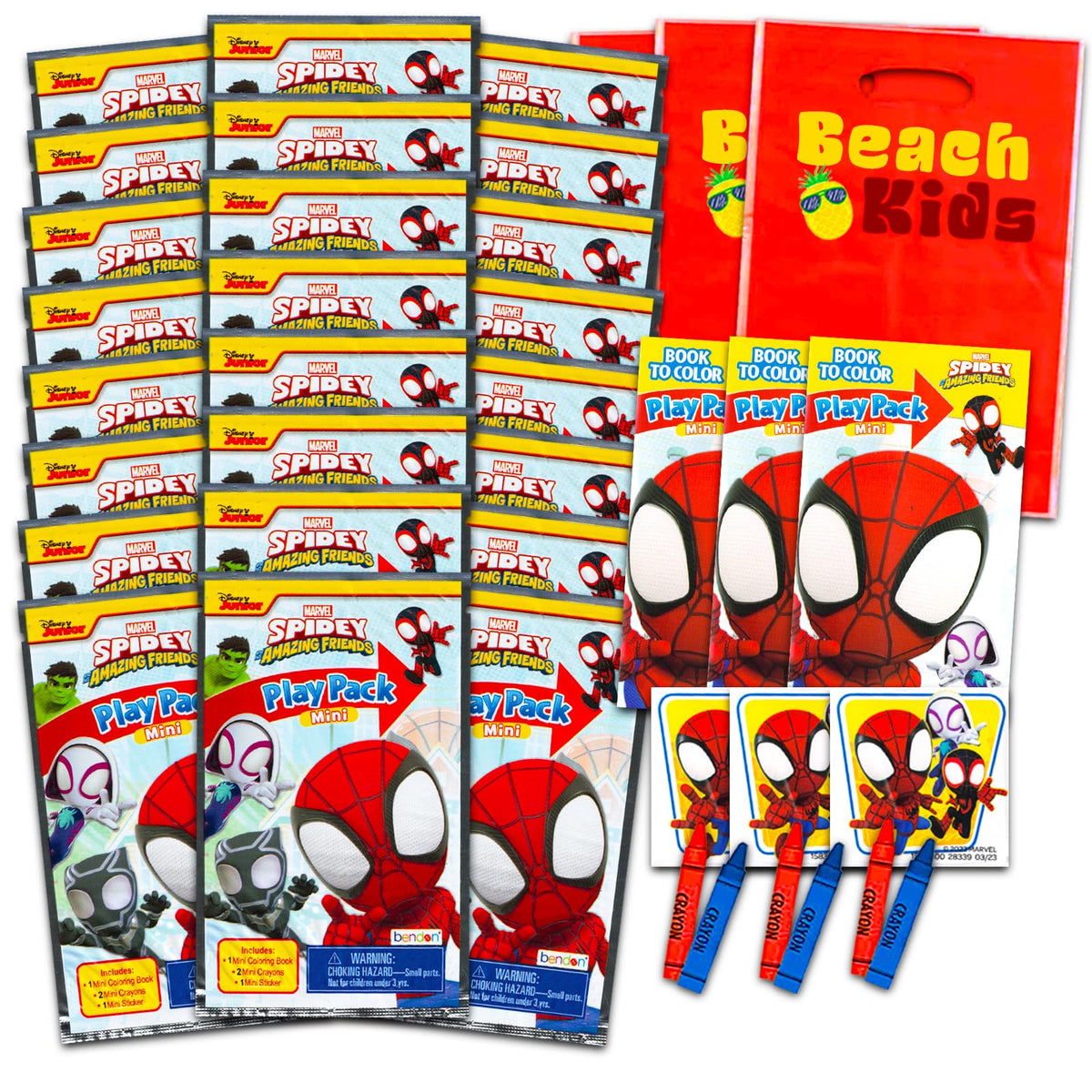Bendon Spidey and Friends mini pack cover, perfect party favors for kids.