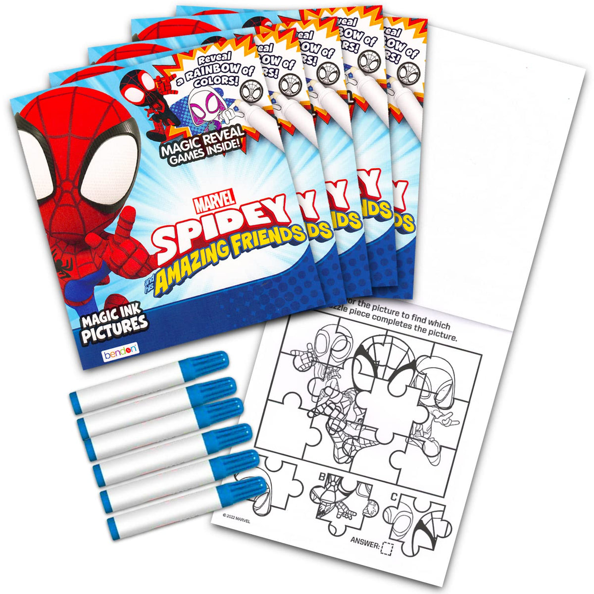 Bendon Spidey Imagine Ink mini markers, mess-free colors for portable coloring