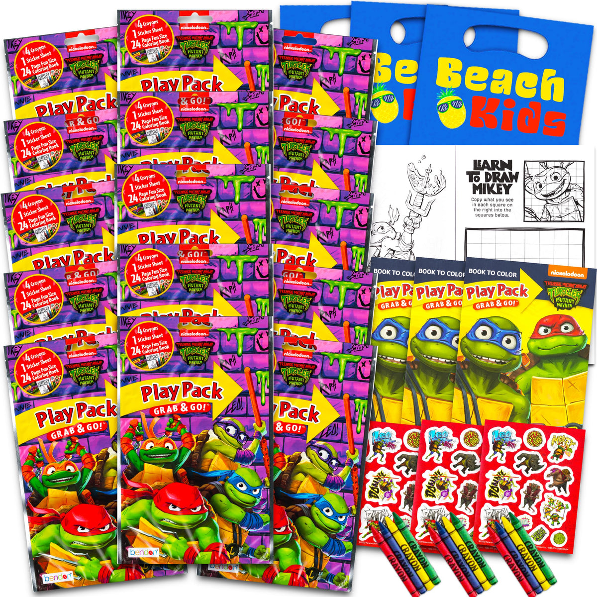 Bendon TMNT blue loot bags included for party favors